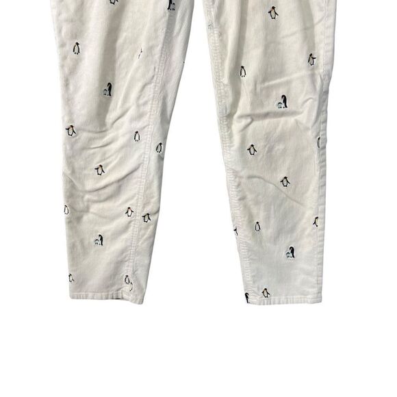 Talbots Penguin Novelty Flawless Five Pocket Slim Ankle Cream Corduroy Pants 8p - Picture 3 of 15